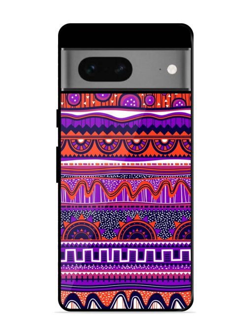 Ethnic Seamless Pattern Glossy Metal TPU Phone Cover for Google Pixel 7 Zapvi