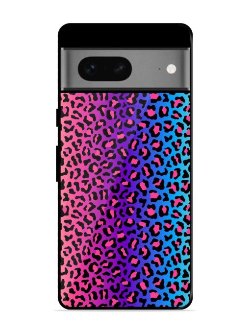 Colorful Leopard Seamless Glossy Metal Phone Cover for Google Pixel 7 Zapvi