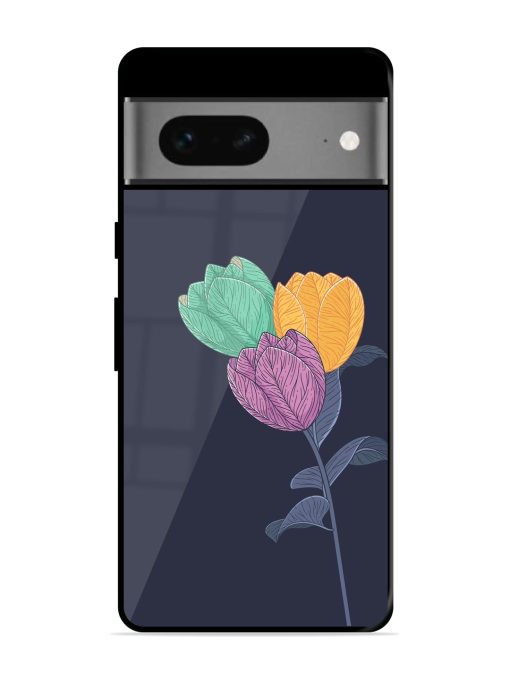 Flower Vector Glossy Metal Phone Cover for Google Pixel 7 Zapvi