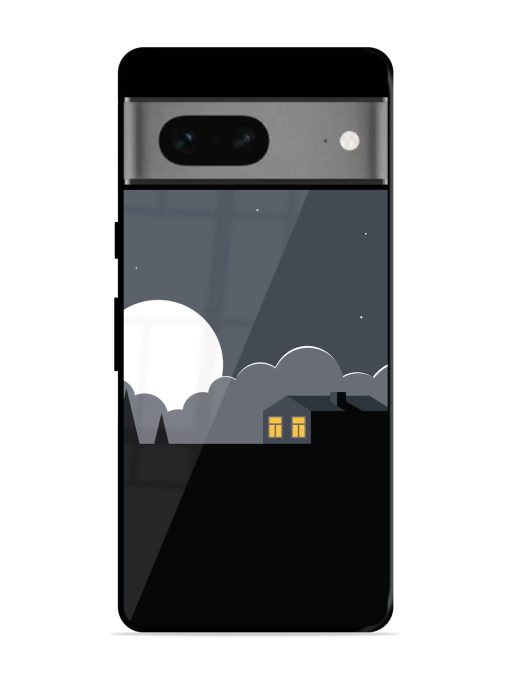 Full Moon Vector Art Glossy Metal Phone Cover for Google Pixel 7 Zapvi