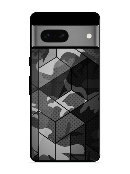 Hexagonal Pattern Glossy Metal Phone Cover for Google Pixel 7