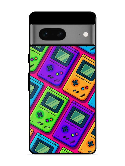 Game Seamless Pattern Glossy Metal Phone Cover for Google Pixel 7