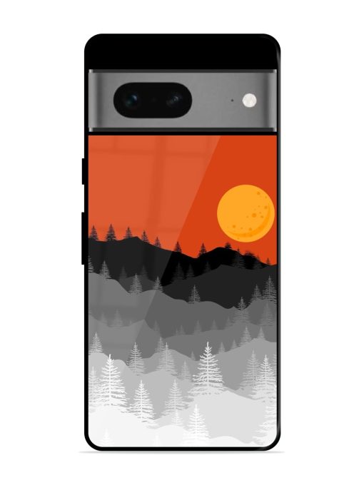 Mountain Lofi Sun Glossy Metal Phone Cover for Google Pixel 7