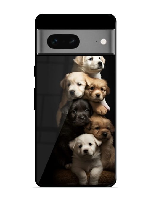 Cute Baby Dogs Glossy Metal Phone Cover for Google Pixel 7