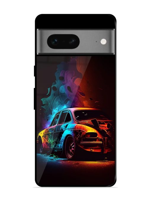 High Classic Car Art Glossy Metal Phone Cover for Google Pixel 7 Zapvi