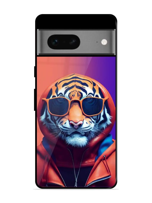 Tiger Animation Glossy Metal Phone Cover for Google Pixel 7