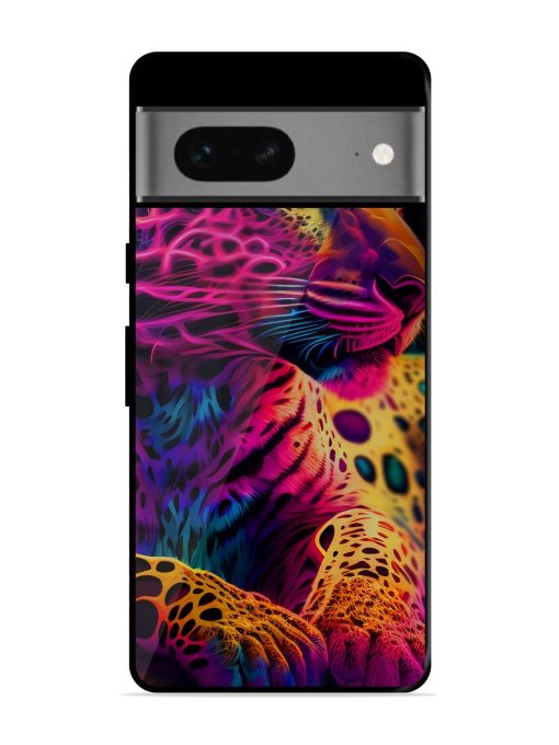 Leopard Art Glossy Metal Phone Cover for Google Pixel 7 Zapvi