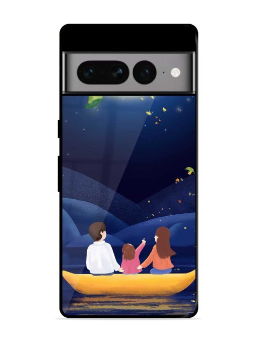 Happy Family And Beautiful View Glossy Metal Phone Cover for Google Pixel 7 Pro Zapvi