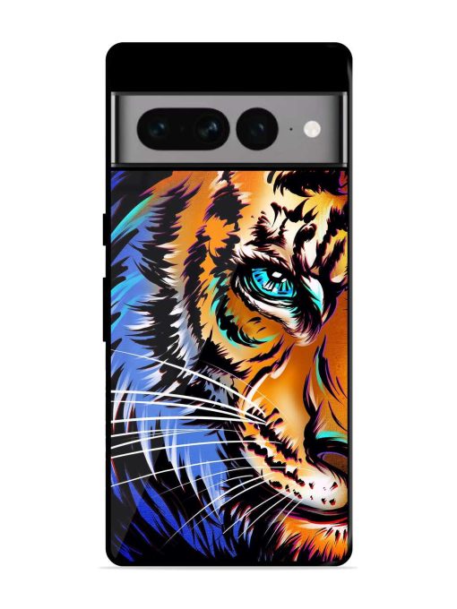 Colorful Lion Art Glossy Metal Phone Cover for Google Pixel 7 Pro