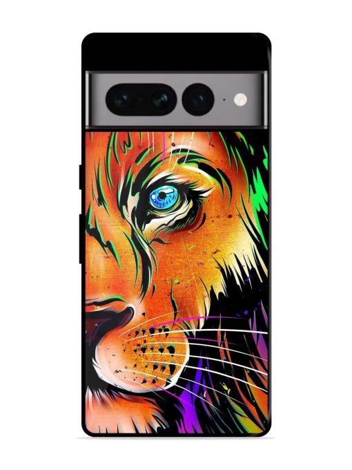 Colorful Lion Design Glossy Metal TPU Phone Cover for Google Pixel 7 Pro Zapvi