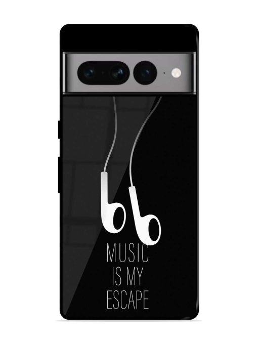 Music Is My Escape Glossy Metal Phone Cover for Google Pixel 7 Pro Zapvi