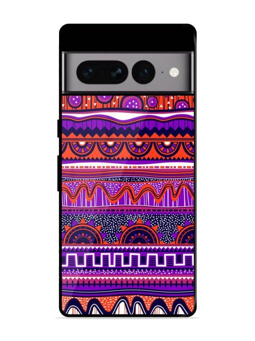 Ethnic Seamless Pattern Glossy Metal TPU Phone Cover for Google Pixel 7 Pro Zapvi