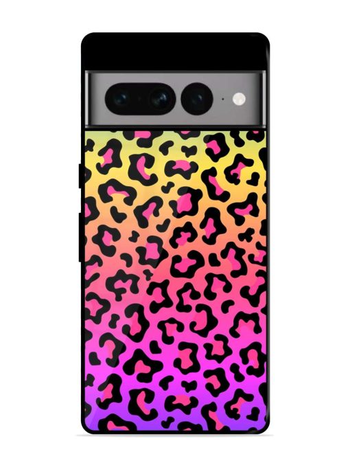 Neon Rainbow Colored Glossy Metal Phone Cover for Google Pixel 7 Pro Zapvi