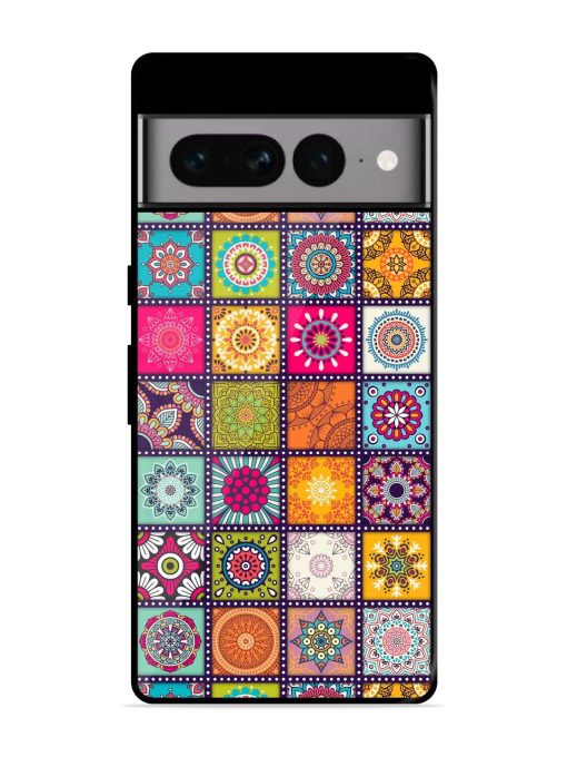 Seamless Pattern Vintage Glossy Metal Phone Cover for Google Pixel 7 Pro Zapvi