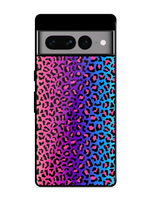 Colorful Leopard Seamless Glossy Metal Phone Cover for Google Pixel 7 Pro Zapvi