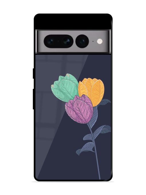 Flower Vector Glossy Metal Phone Cover for Google Pixel 7 Pro