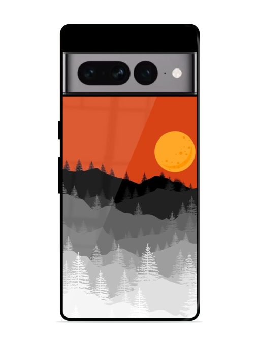 Mountain Lofi Sun Glossy Metal Phone Cover for Google Pixel 7 Pro Zapvi