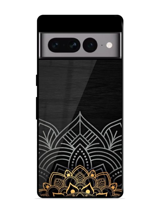 Decorative Golden Pattern Glossy Metal Phone Cover for Google Pixel 7 Pro