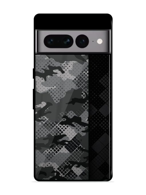 Dark Camouflage Glossy Metal Phone Cover for Google Pixel 7 Pro Zapvi