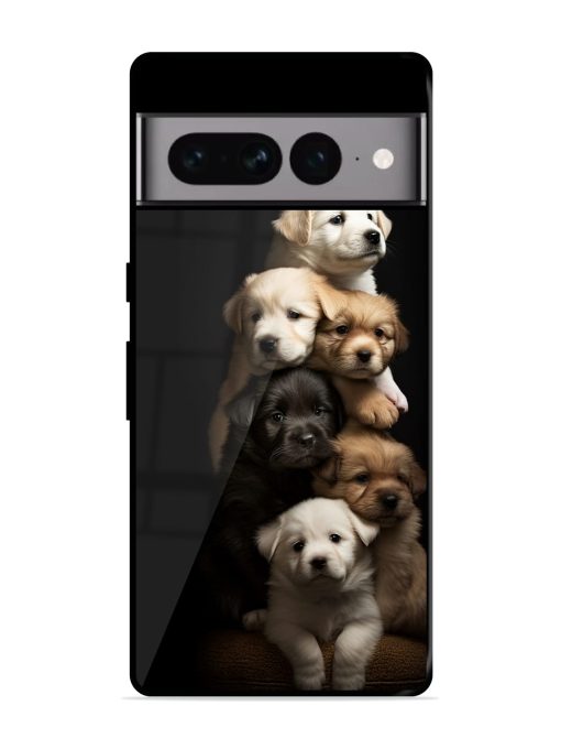 Cute Baby Dogs Glossy Metal Phone Cover for Google Pixel 7 Pro Zapvi