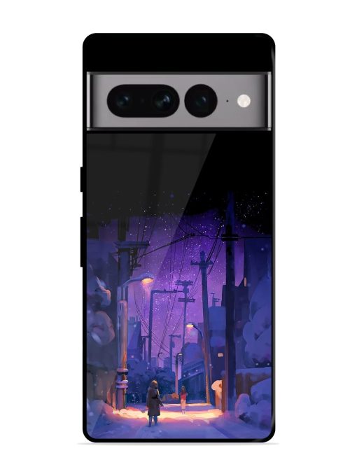 Winter Anime Art Glossy Metal Phone Cover for Google Pixel 7 Pro Zapvi