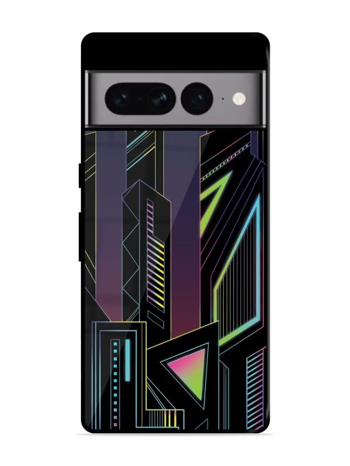 Neon Dreamscape Glossy Metal Phone Cover for Google Pixel 7 Pro Zapvi