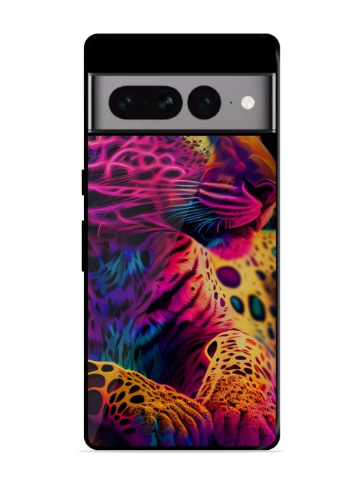 Leopard Art Glossy Metal Phone Cover for Google Pixel 7 Pro Zapvi