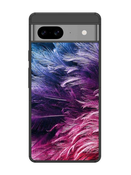 Light Grey Feather Background Glossy Metal Phone Cover for Google Pixel 8 Zapvi