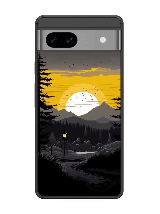 Sunset Vector Glossy Metal Phone Cover for Google Pixel 8 Zapvi