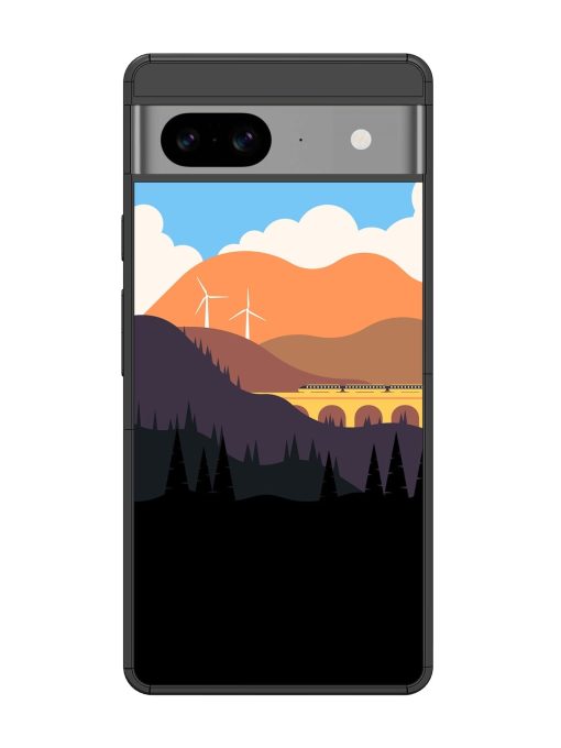 Minimal Mountain Vector Glossy Metal Phone Cover for Google Pixel 8 Zapvi