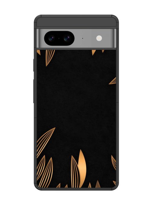 Golden Leaf Pattern Glossy Metal Phone Cover for Google Pixel 8