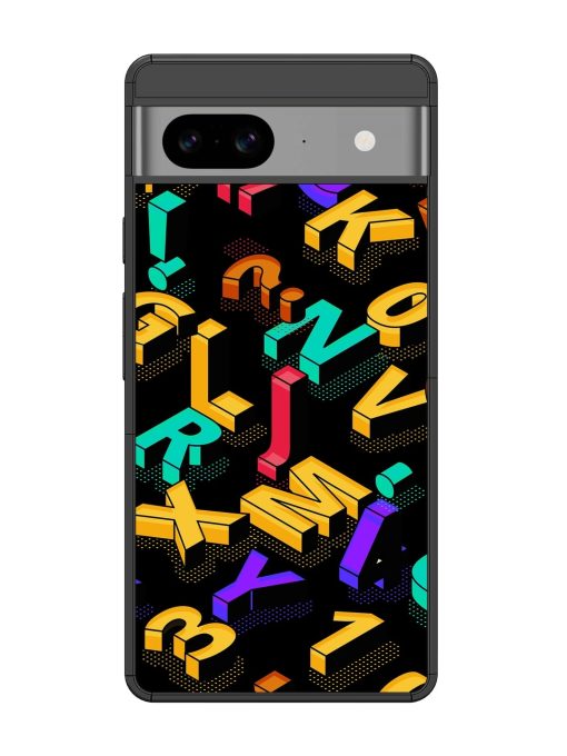 Seamless Pattern With Letters Glossy Metal Phone Cover for Google Pixel 8 Zapvi