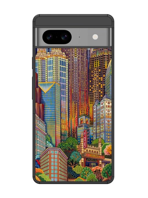 Cityscapes Art Glossy Metal Phone Cover for Google Pixel 8 Zapvi