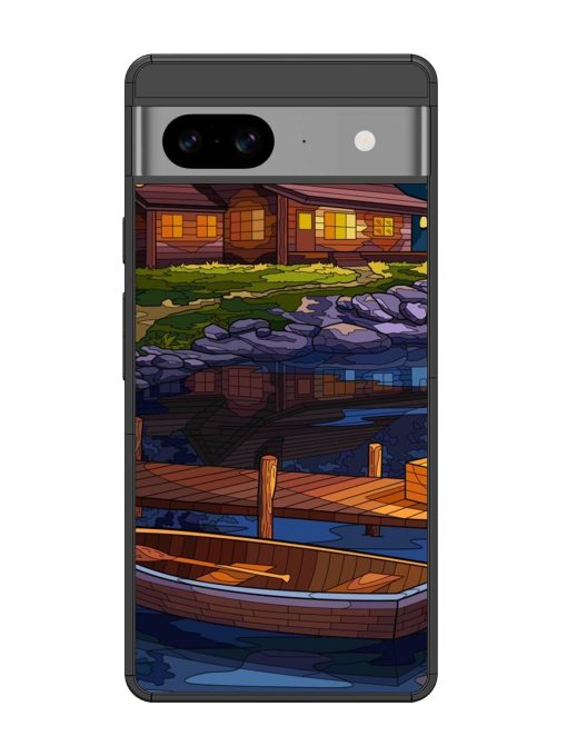 Village Night Scene Glossy Metal Phone Cover for Google Pixel 8 Zapvi