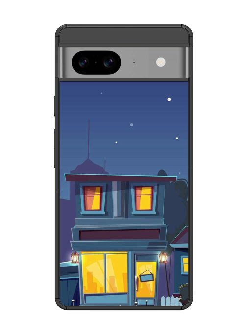 Vector Night House Glossy Metal Phone Cover for Google Pixel 8 Zapvi