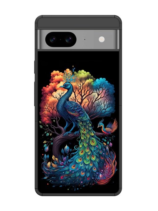 Peacock Tree Art Glossy Metal Phone Cover for Google Pixel 8 Zapvi