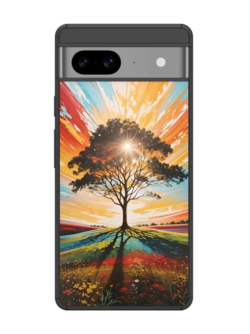 Abstract Tree Colorful Art Glossy Metal Phone Cover for Google Pixel 8 Zapvi