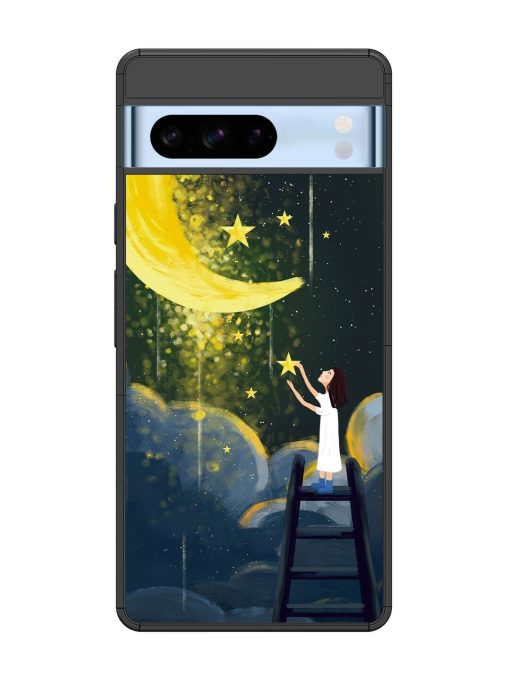 Moonlight Healing Night Illustration Glossy Metal TPU Phone Cover for Google Pixel 8 Pro Zapvi