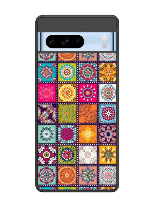 Seamless Pattern Vintage Glossy Metal Phone Cover for Google Pixel 8 Pro