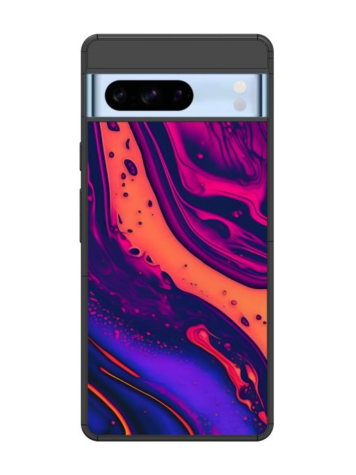 Fluid Blue Pink Art Glossy Metal Phone Cover for Google Pixel 8 Pro Zapvi