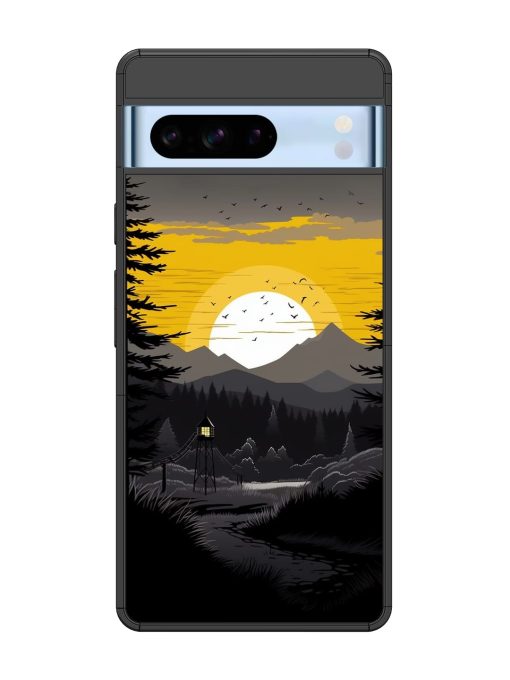 Sunset Vector Glossy Metal Phone Cover for Google Pixel 8 Pro