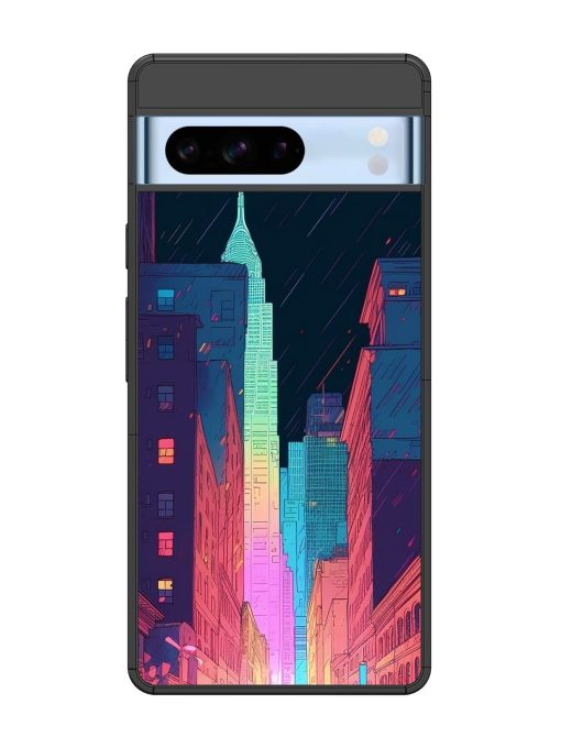 Minimal City Art Glossy Metal Phone Cover for Google Pixel 8 Pro Zapvi