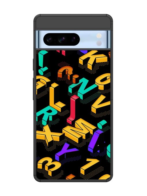 Seamless Pattern With Letters Glossy Metal Phone Cover for Google Pixel 8 Pro