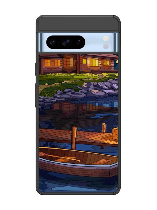 Village Night Scene Glossy Metal Phone Cover for Google Pixel 8 Pro