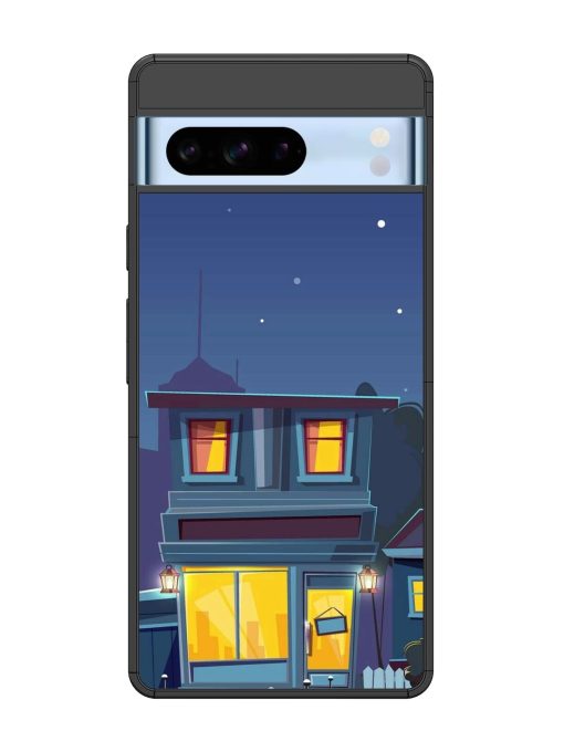 Vector Night House Glossy Metal Phone Cover for Google Pixel 8 Pro Zapvi