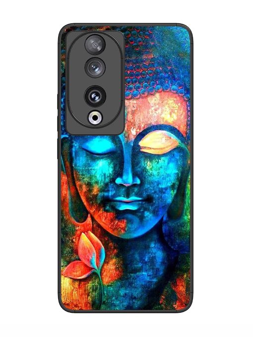 Buddha Painting Glossy Metal Phone Cover for Honor 90 Zapvi