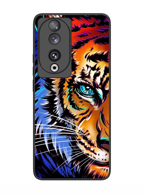 Colorful Lion Art Glossy Metal Phone Cover for Honor 90 Zapvi