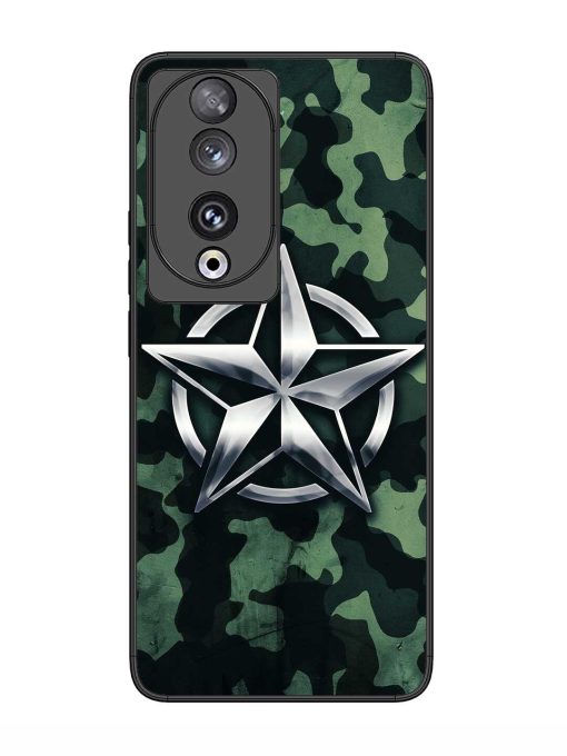 Indian Army Star Design Glossy Metal Phone Cover for Honor 90 Zapvi