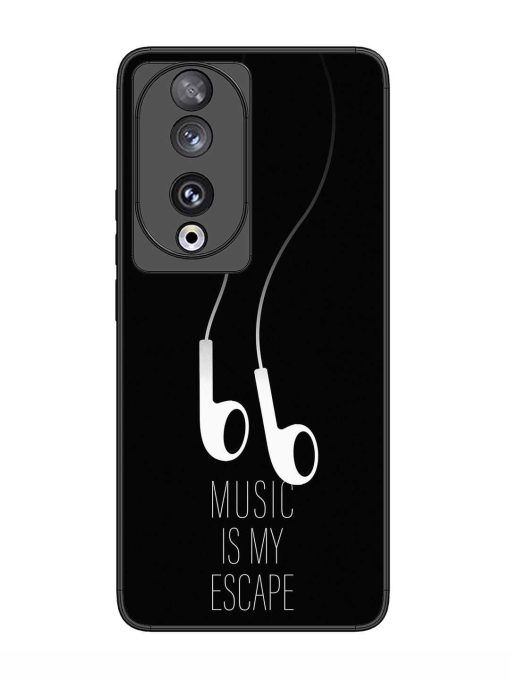 Music Is My Escape Glossy Metal Phone Cover for Honor 90 Zapvi