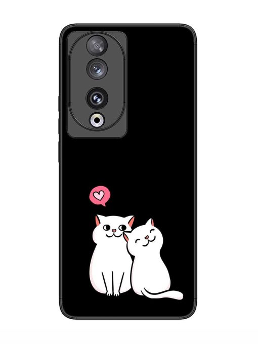 Cat Love Glossy Metal Phone Cover for Honor 90 Zapvi